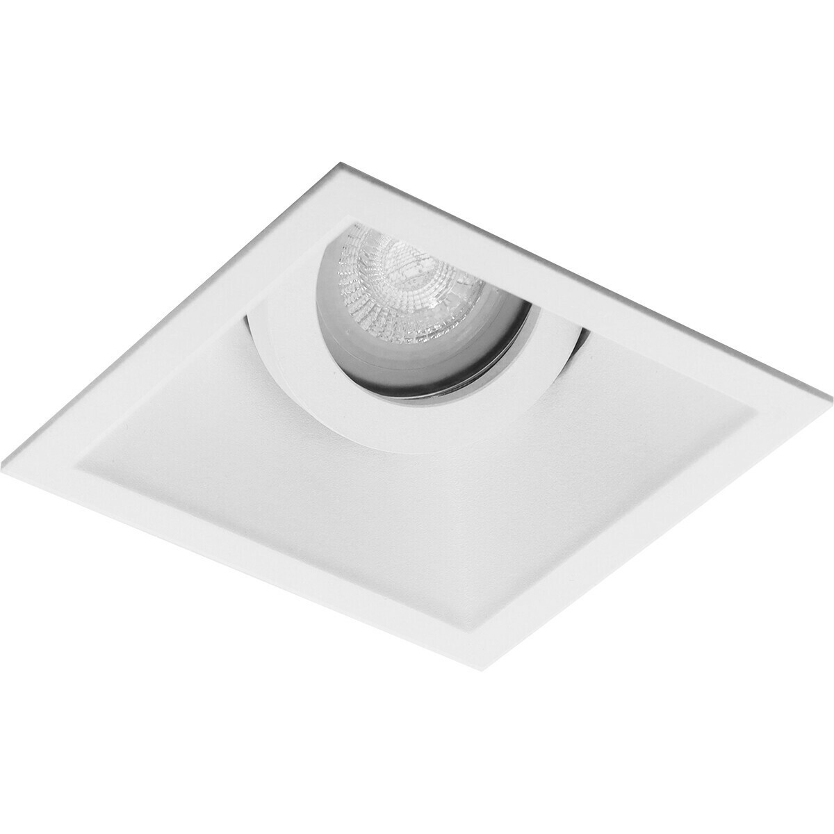 LED Spot Set - Aigi - Pragmi Zano Pro - GU10 Fitting - Inbouw Vierkant - Mat Wit - 6W - Helder/Koud Wit 6400K - Kantelbaar - 93mm