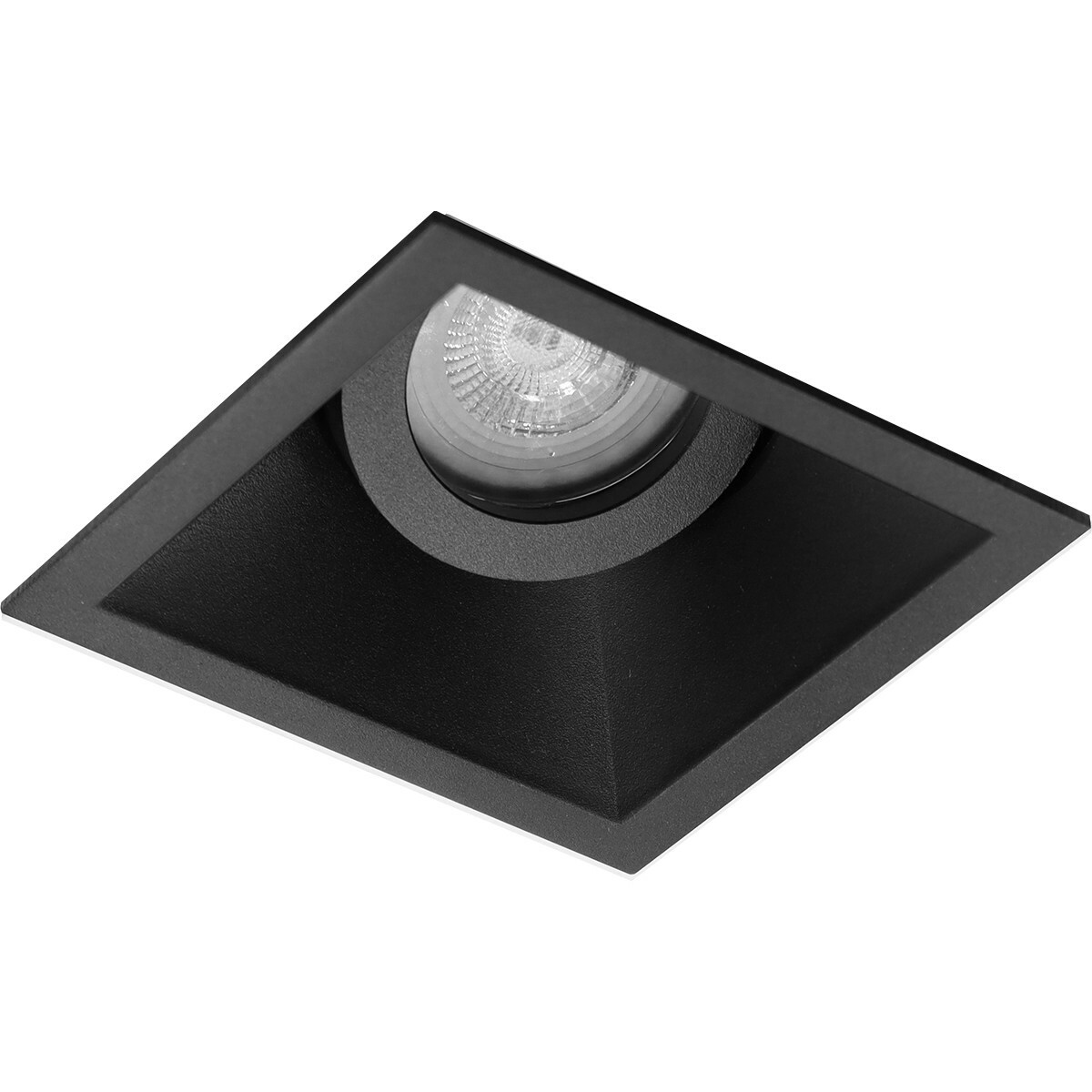 LED Spot Set - Pragmi Zano Pro - GU10 Fitting - Inbouw Vierkant - Mat Zwart - 4W - Natuurlijk Wit 4200K - Kantelbaar - 93mm