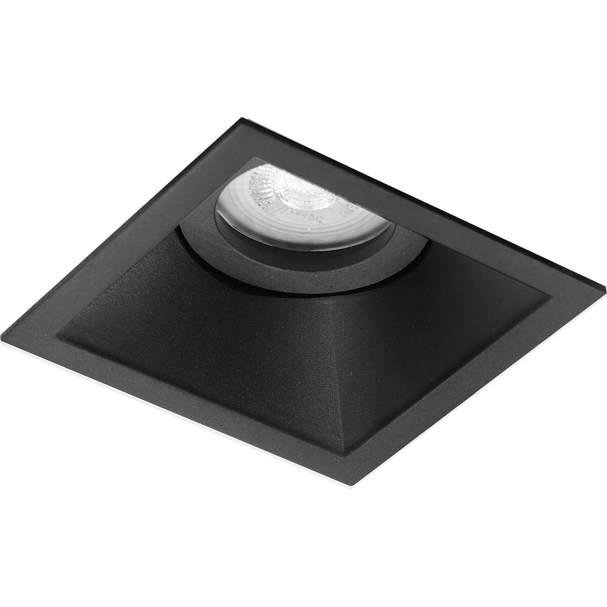 LED Spot Set - Pragmi Zano Pro - GU10 Fitting - Dimbaar - Inbouw Vierkant - Mat Zwart - 6W - Natuurlijk Wit 4200K - Kantelbaar - 93mm