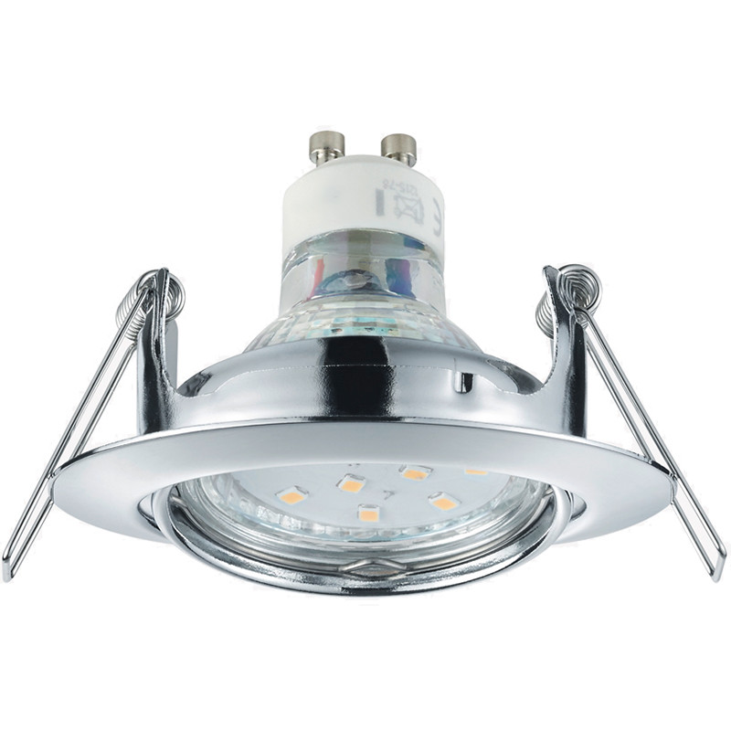 LED Spot Set - Trion - GU10 Fitting - Dimbaar - Inbouw Rond - Glans Chroom - 6W - Helder/Koud Wit 6400K - Kantelbaar Ø83mm