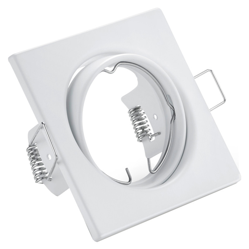 LED Spot Set - Trion - GU10 Fitting - Dimbaar - Inbouw Vierkant - Mat Wit - 6W - Helder/Koud Wit 6400K - Kantelbaar 80mm