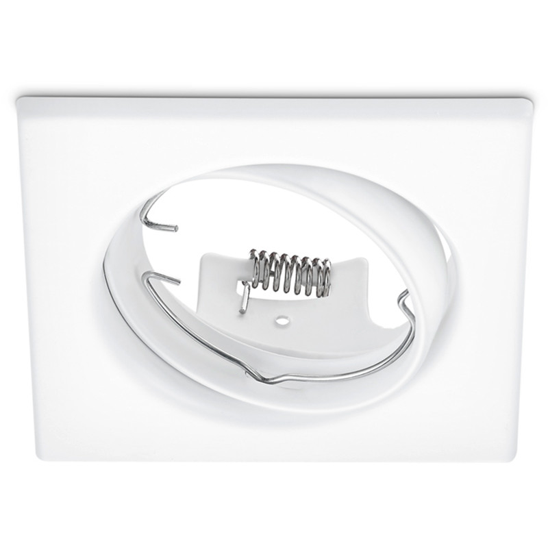 LED Spot Set - Trion - GU10 Fitting - Dimbaar - Inbouw Vierkant - Mat Wit - 6W - Helder/Koud Wit 6400K - Kantelbaar 80mm