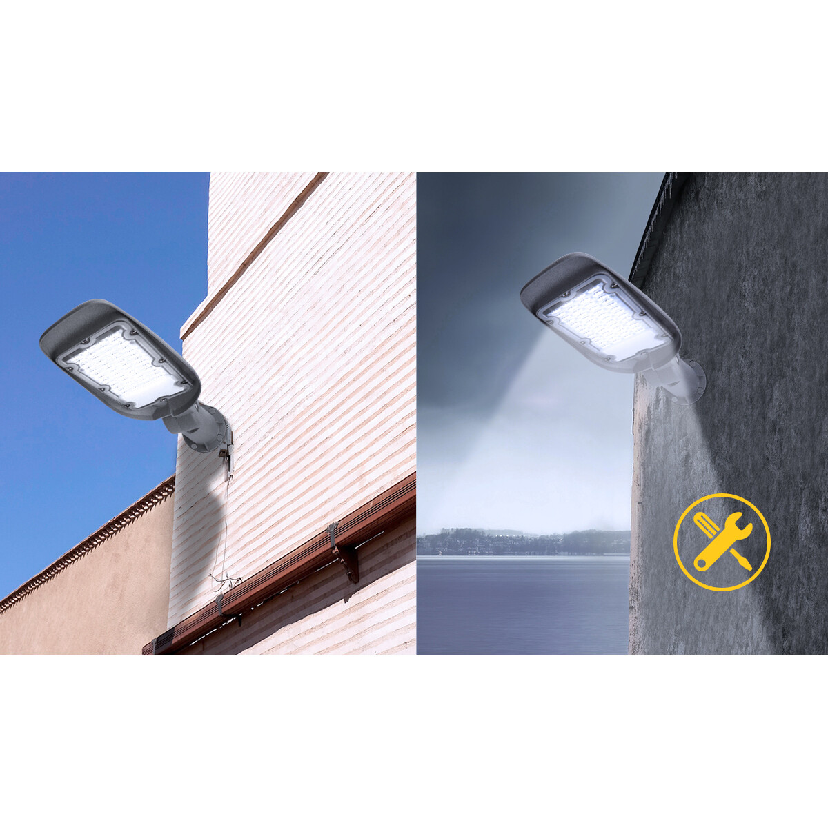 LED Straatlamp - Straatverlichting - Aigi Animo - 100W - Helder/Koud Wit 6500K - Waterdicht IP65 - Mat Grijs - Aluminium