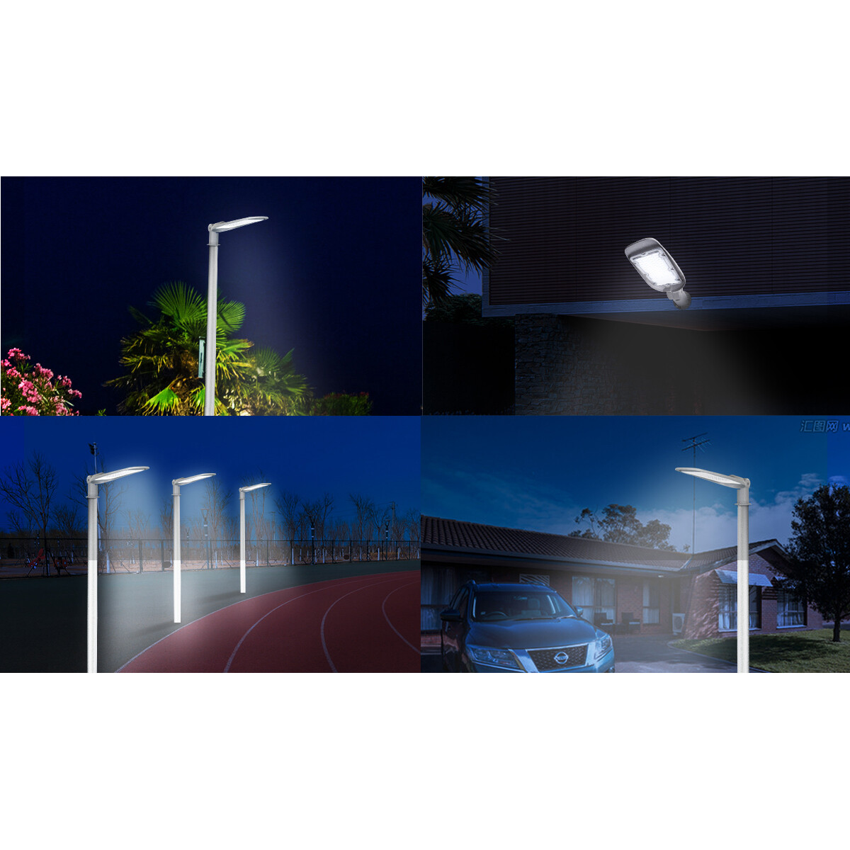 LED Straatlamp - Straatverlichting - Aigi Animo - 100W - Helder/Koud Wit 6500K - Waterdicht IP65 - Mat Grijs - Aluminium