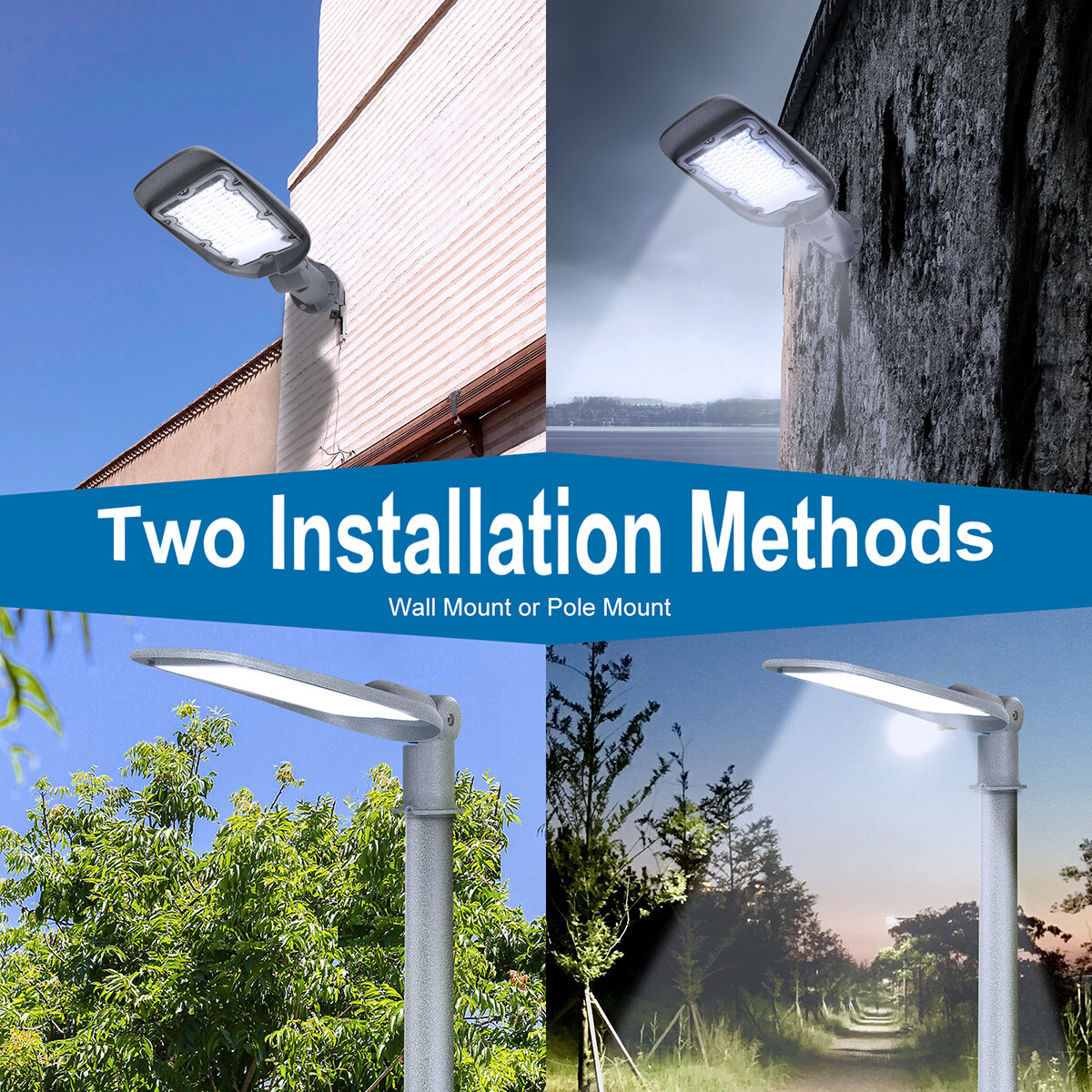 LED Straatlamp - Straatverlichting - Aigi Animo - 100W - Helder/Koud Wit 6500K - Waterdicht IP65 - Mat Grijs - Aluminium