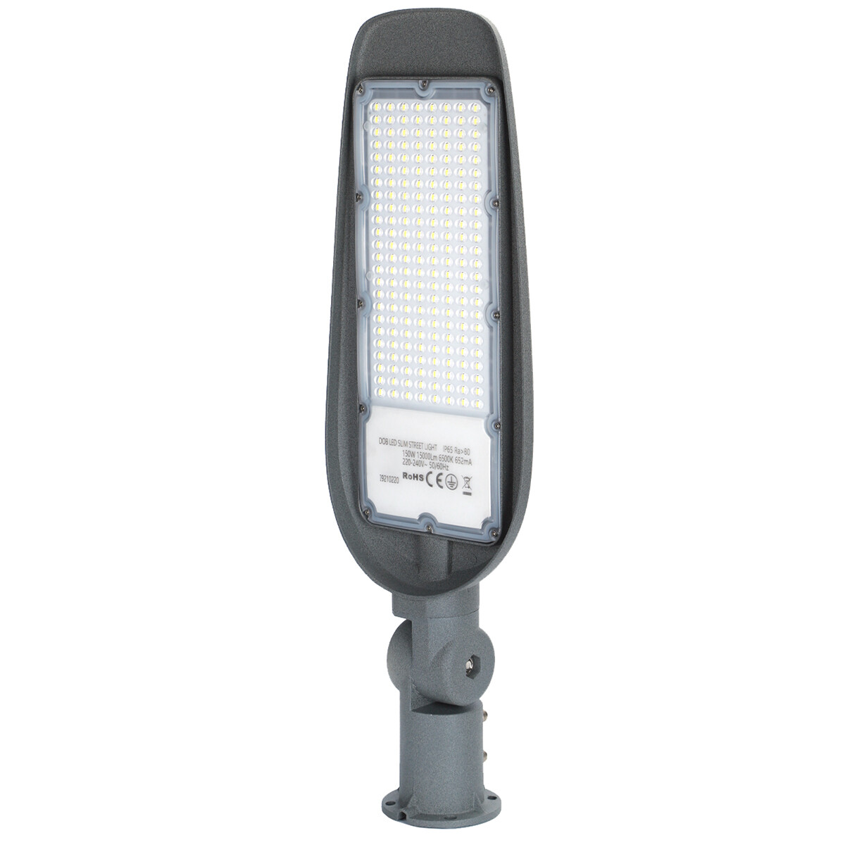 LED Straatlamp - Straatverlichting - Aigi Animo - 150W - Helder/Koud Wit 6500K - Waterdicht IP65 - Mat Grijs - Aluminium