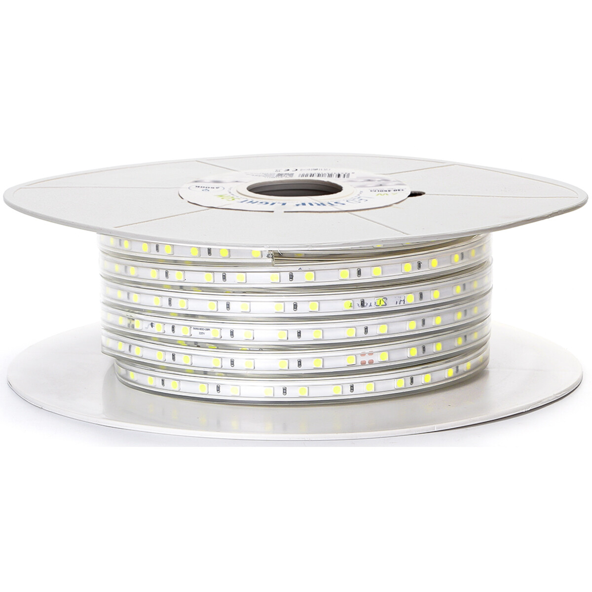 LED Strip - Aigi Stribo - 50 Meter - IP65 Waterdicht - Helder/Koud Wit 6500K - 5050 SMD 230V