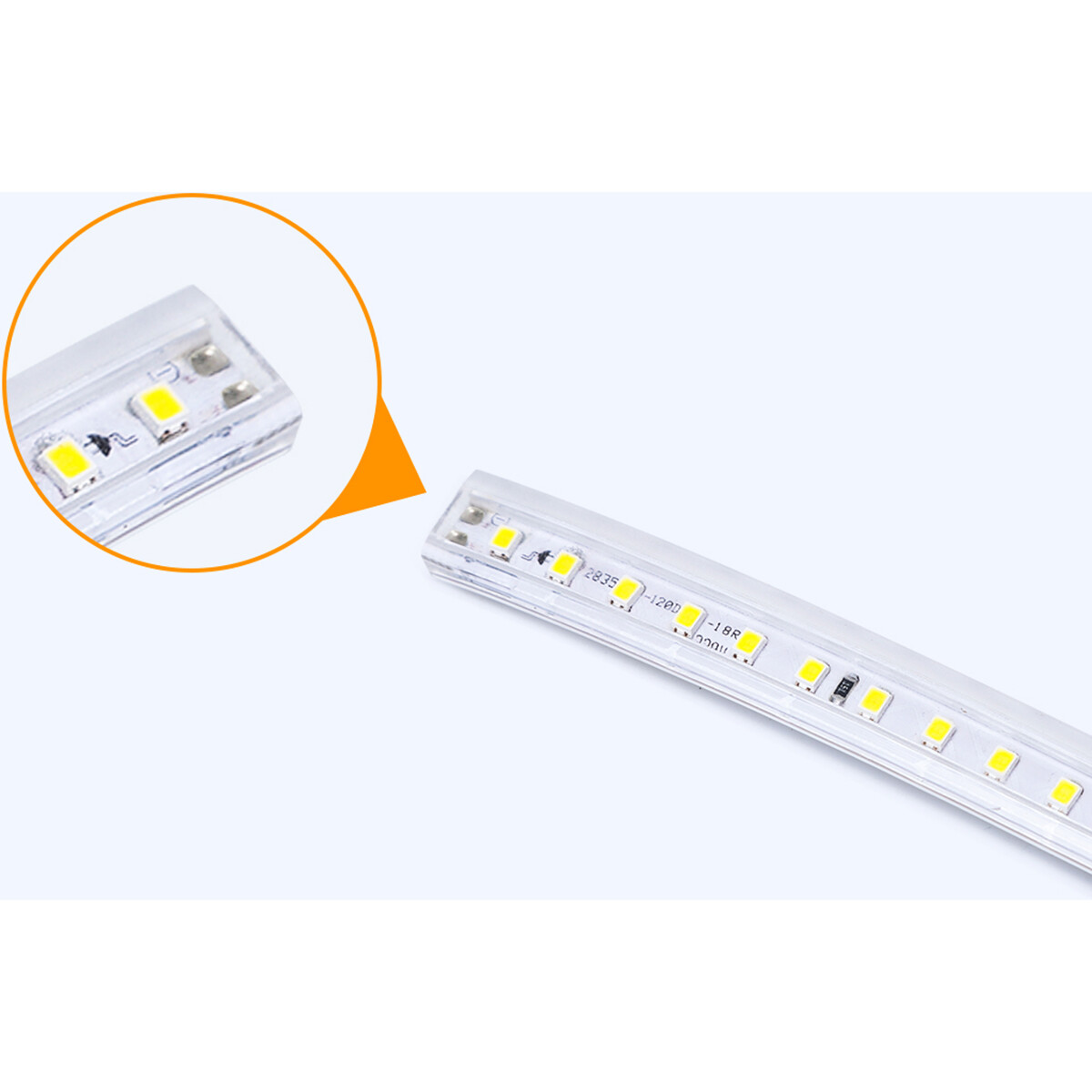 LED Strip - Aigi Stribo - 50 Meter - IP65 Waterdicht - Helder/Koud Wit 6500K - 5050 SMD 230V