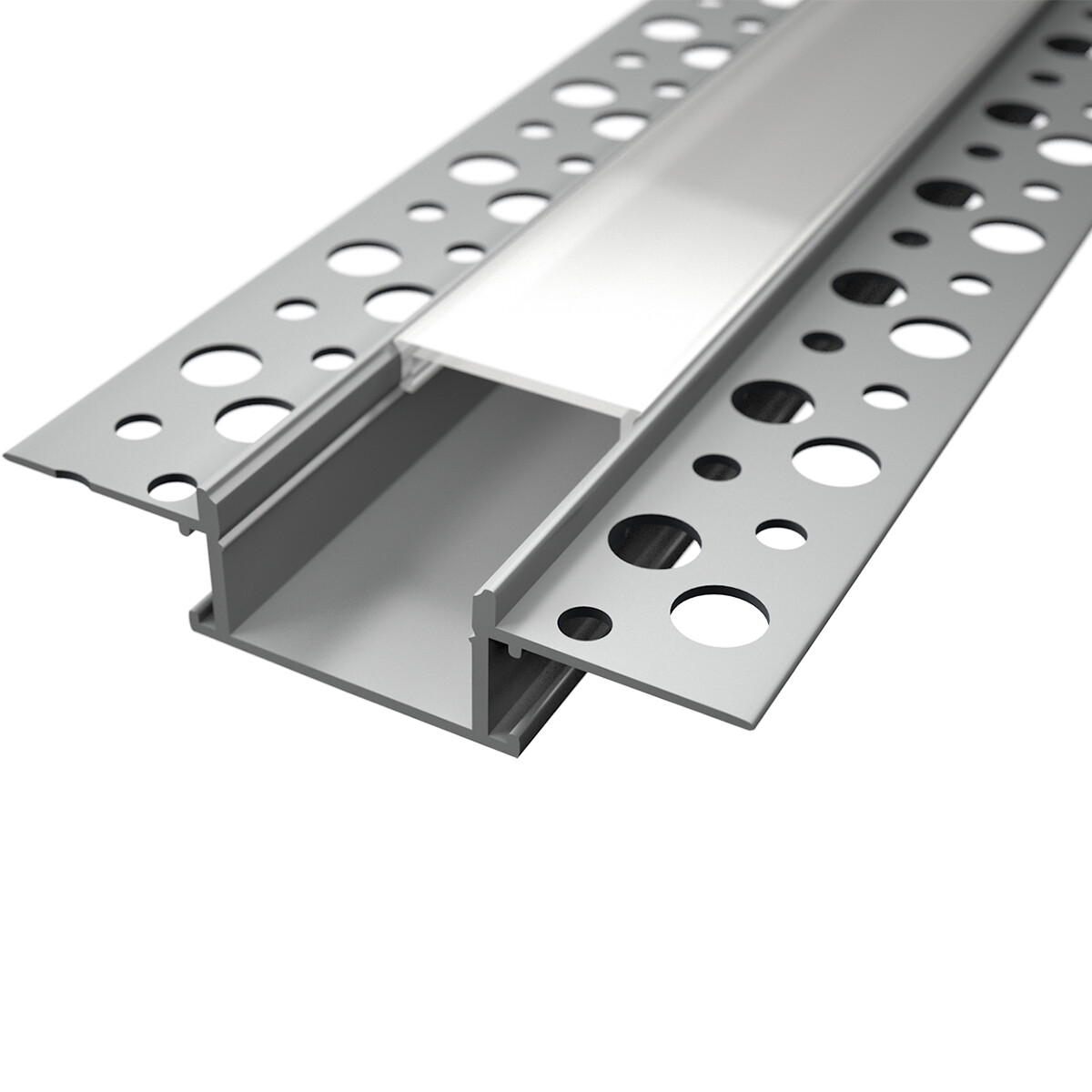 LED Strip Profiel - Delectro Profi - Aluminium - 2 Meter - 61.5x13.8mm - Inbouw Stuc/Tegel
