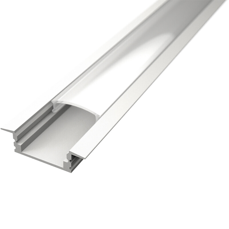 LED Strip Profiel - Delectro Profi - Wit Aluminium - 1 Meter - 25x7mm - Inbouw product afbeelding