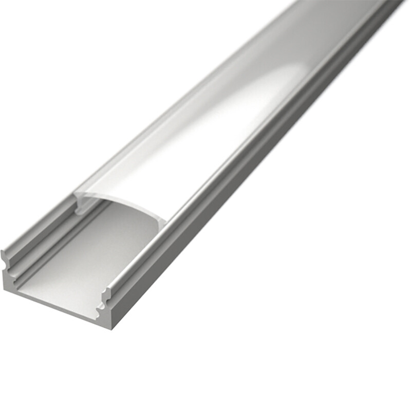 LED Strip Profiel - Delectro Profi - Wit Aluminium - 1 Meter - 17.1x8mm - Opbouw product afbeelding