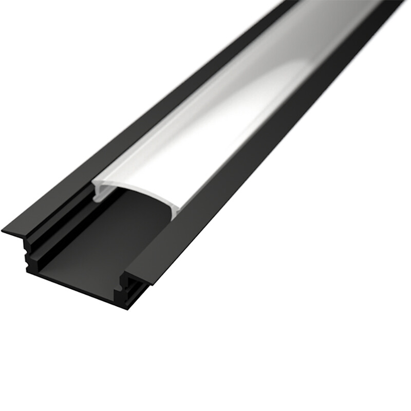 LED Strip Profiel Velvalux Profi Zwart Aluminium 1 Meter 24.7x7mm Inbouw