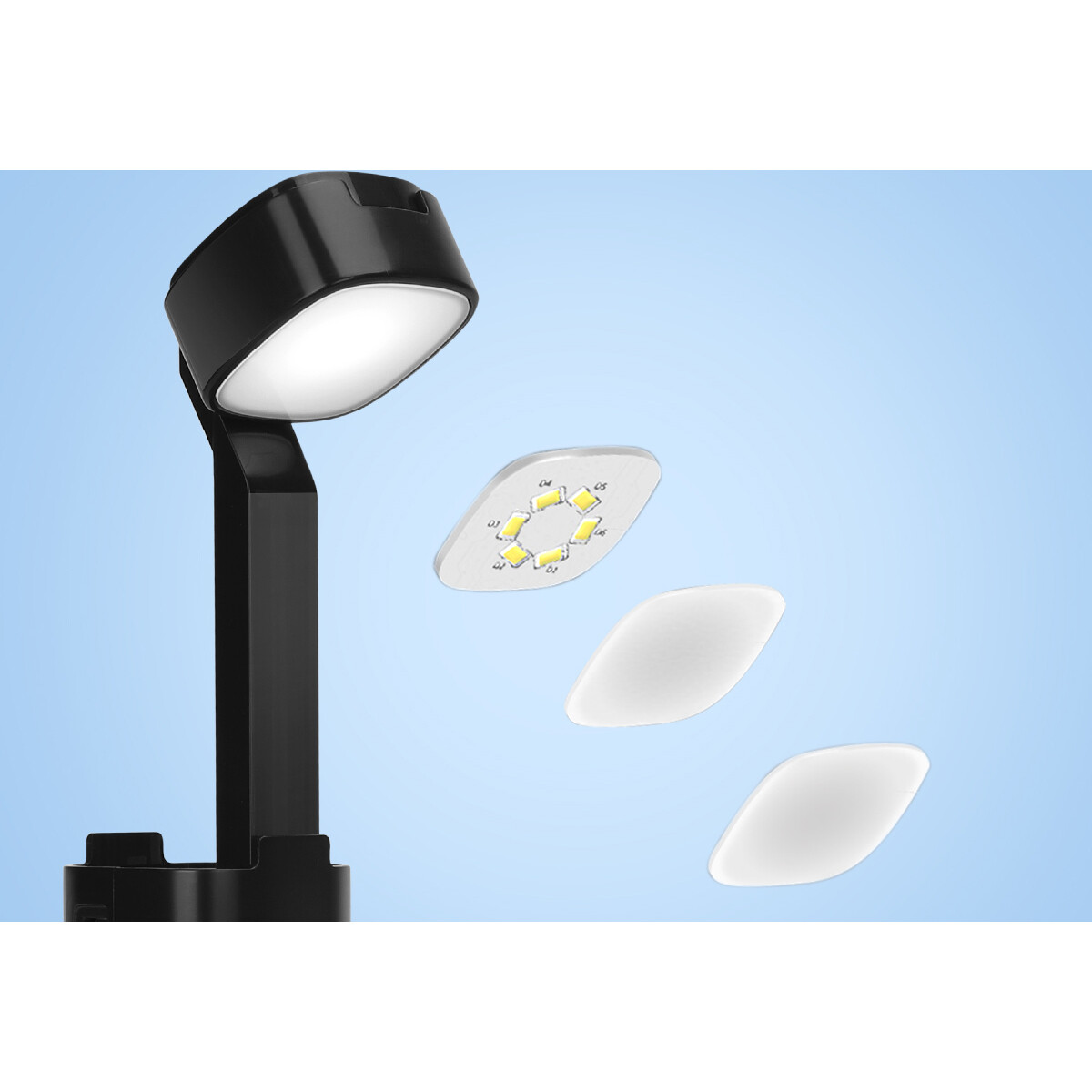 LED Bureaulamp - Aigi Cluno - 3W - USB Oplaadfunctie - Natuurlijk Wit 4500K - Dimbaar - Rechthoek - Mat Zwart - Kunststof