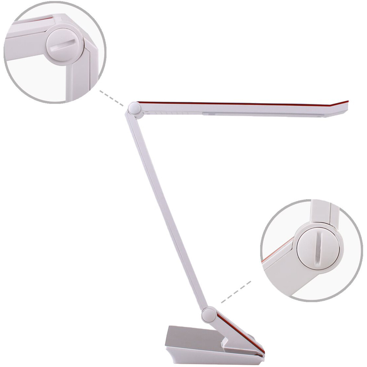 LED Bureaulamp - Aigi Diplo - 10W - Aanpasbare Kleur - Dimbaar - Rechthoek - Mat Rood - Kunststof