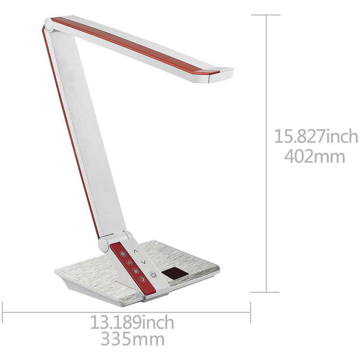 LED Bureaulamp - Aigi Diplo - 10W - Aanpasbare Kleur - Dimbaar - Rechthoek - Mat Rood - Kunststof