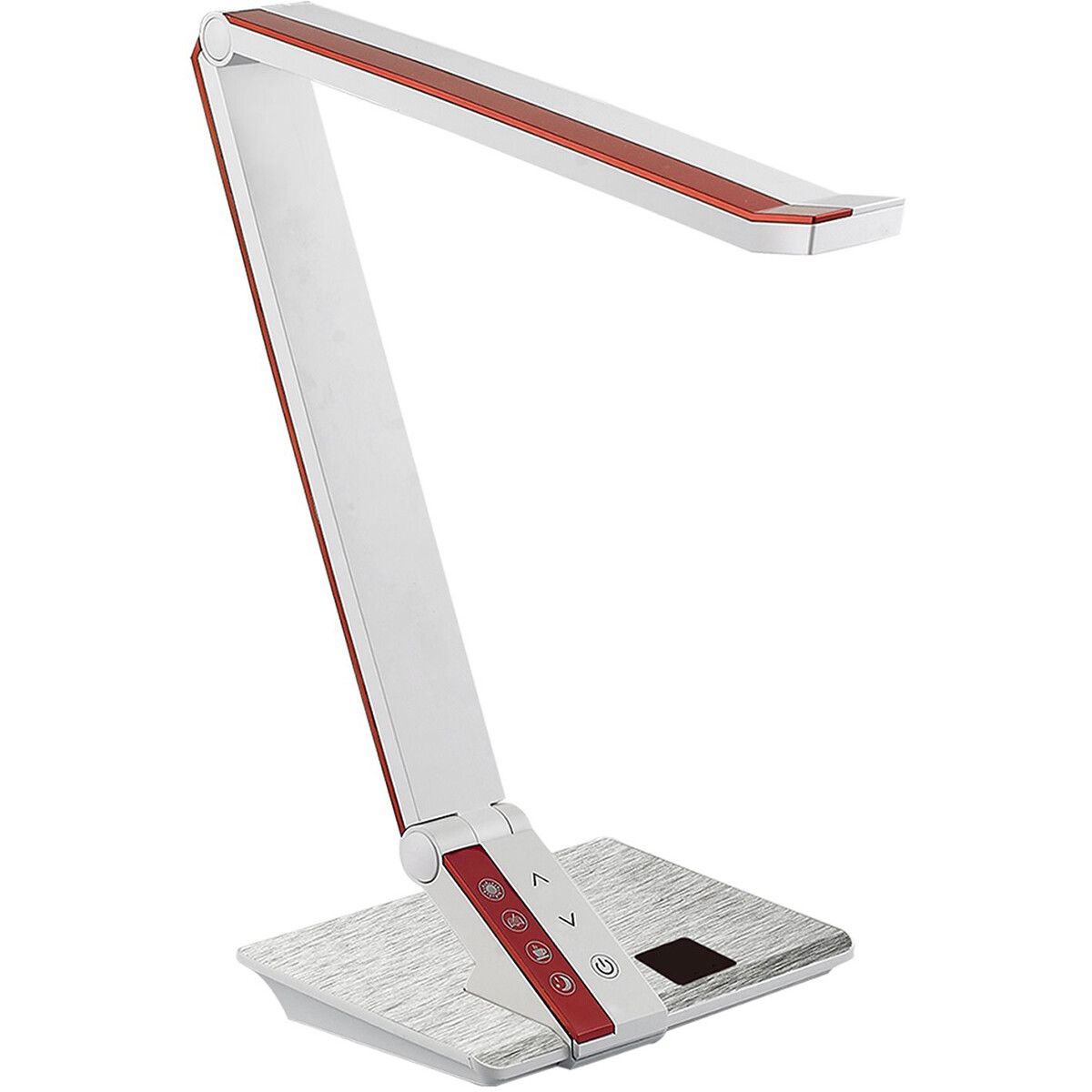 LED Bureaulamp - Aigi Diplo - 10W - Aanpasbare Kleur - Dimbaar - Rechthoek - Mat Rood - Kunststof