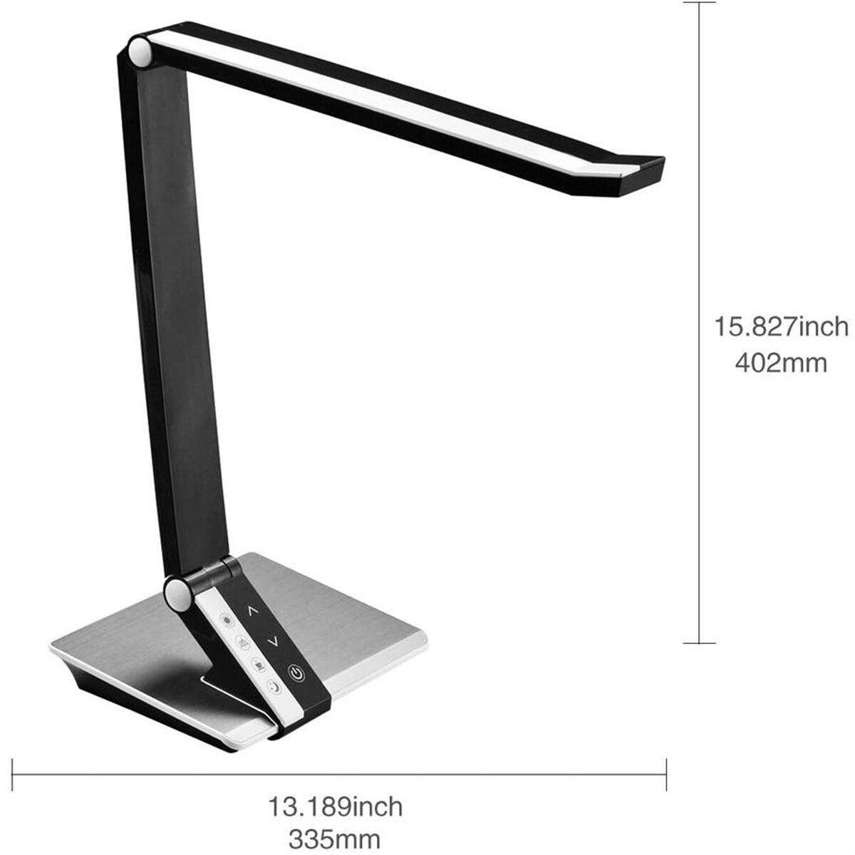 LED Bureaulamp - Aigi Diplo - 10W - Aanpasbare Kleur - Dimbaar - Rechthoek - Mat Zwart - Kunststof