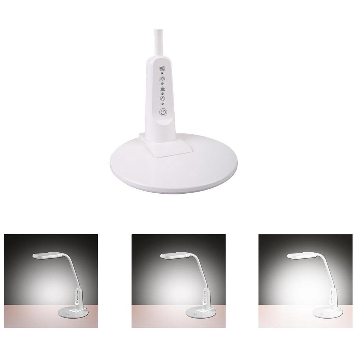 LED Bureaulamp - Aigi Diplo - 6W - Aanpasbare Kleur - Dimbaar - Rechthoek - Mat Wit - Kunststof