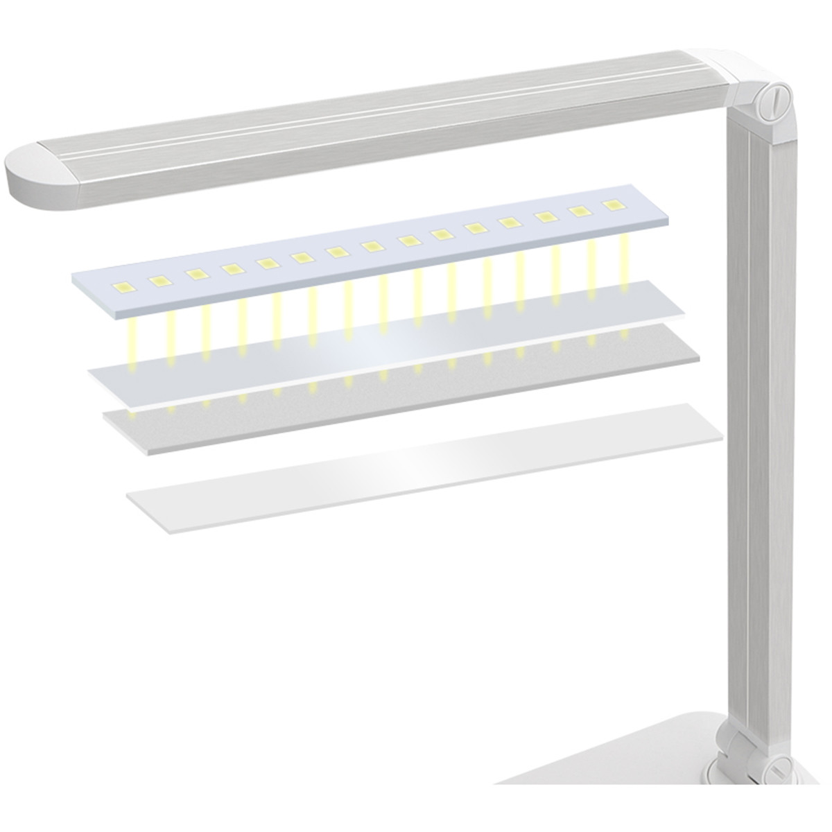 LED Bureaulamp - Aigi Sorina - 5W - Qi Draadloze Oplaadfunctie - Aanpasbare Kleur - Dimbaar - Mat Zwart