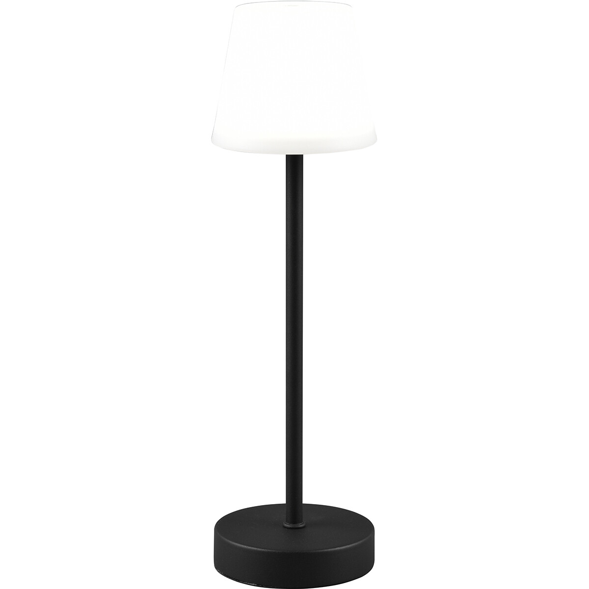 LED Tafellamp met Opbaadbare Batterijen - Trion Marty - 2.2W - Aanpasbare Kleurtemperatuur - Dimbaar - Spatwaterdicht IP44 - Rond - Zwart