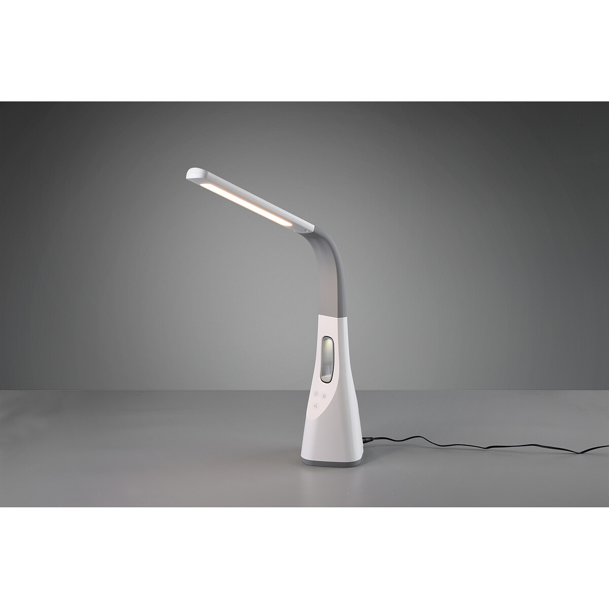 LED Bureaulamp met Ventilator - Tafelverlichting - Trion Venton - 5W - Aanpasbare Kleur - Dimbaar - Rechthoek - Mat Wit - Kunststof