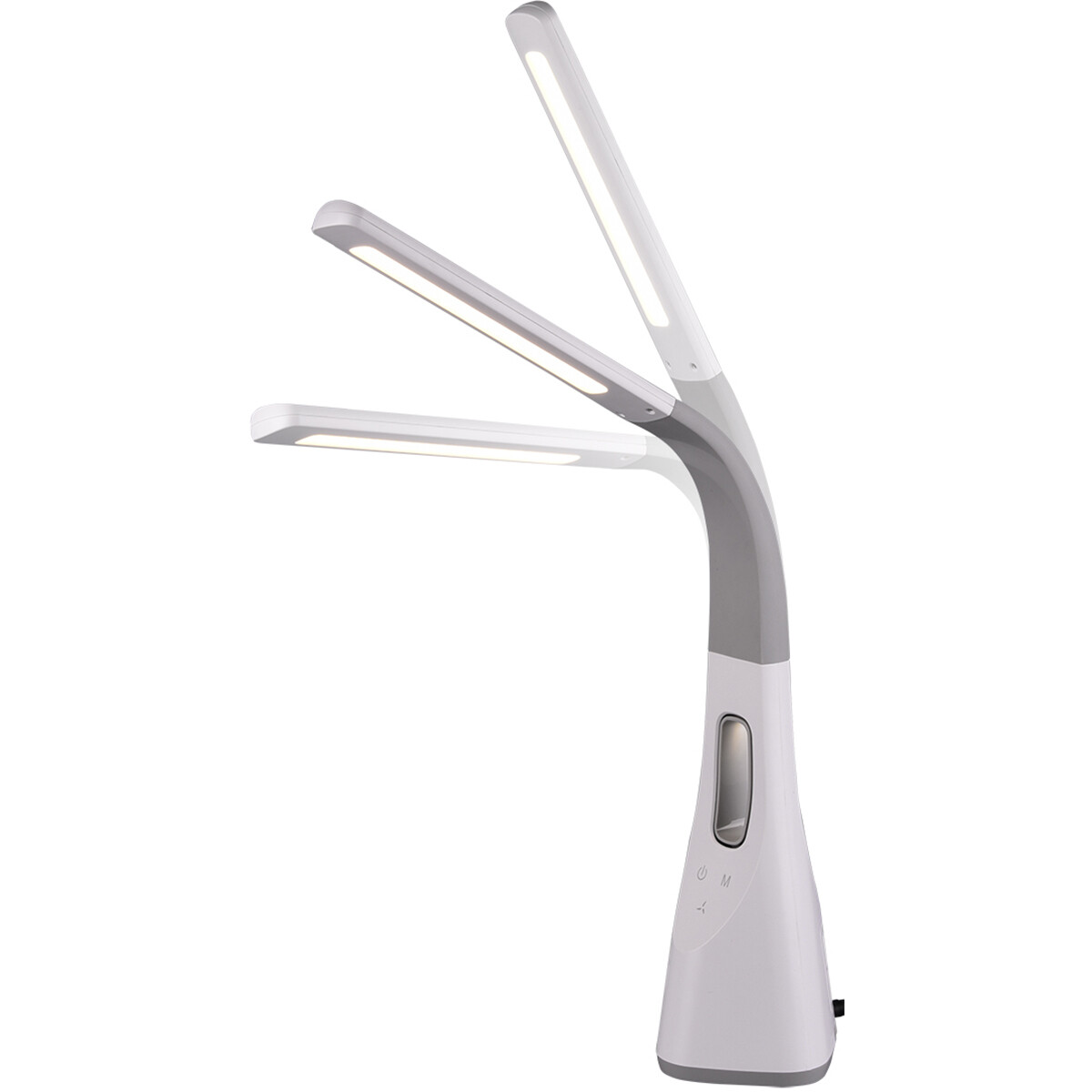 LED Bureaulamp met Ventilator - Tafelverlichting - Trion Venton - 5W - Aanpasbare Kleur - Dimbaar - Rechthoek - Mat Wit - Kunststof