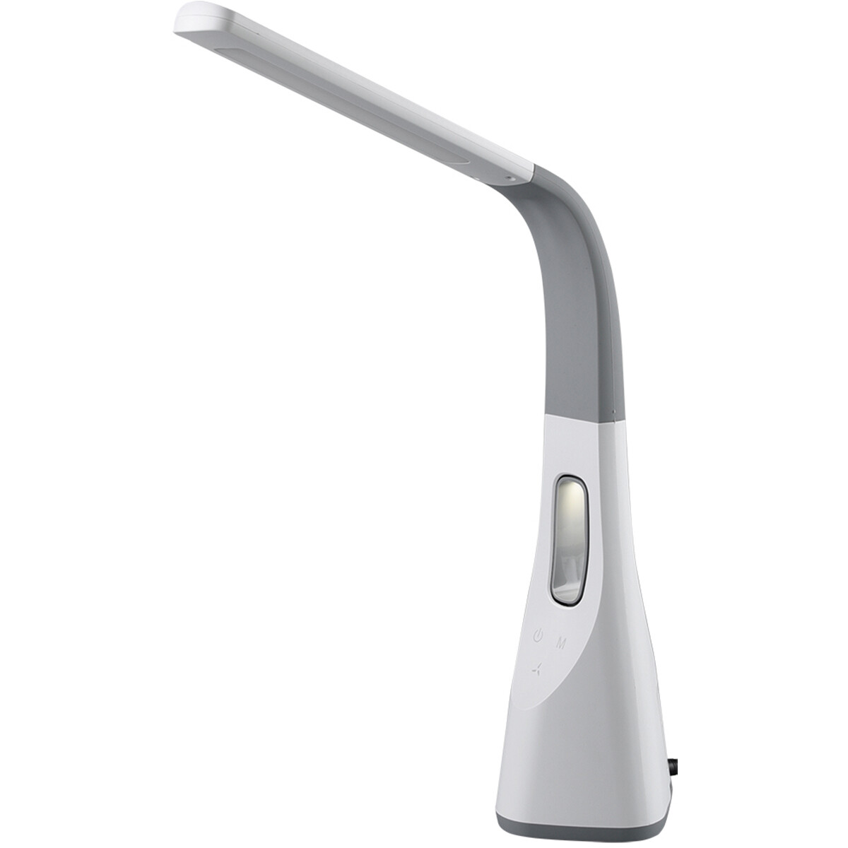 LED Bureaulamp met Ventilator - Tafelverlichting - Trion Venton - 5W - Aanpasbare Kleur - Dimbaar - Rechthoek - Mat Wit - Kunststof