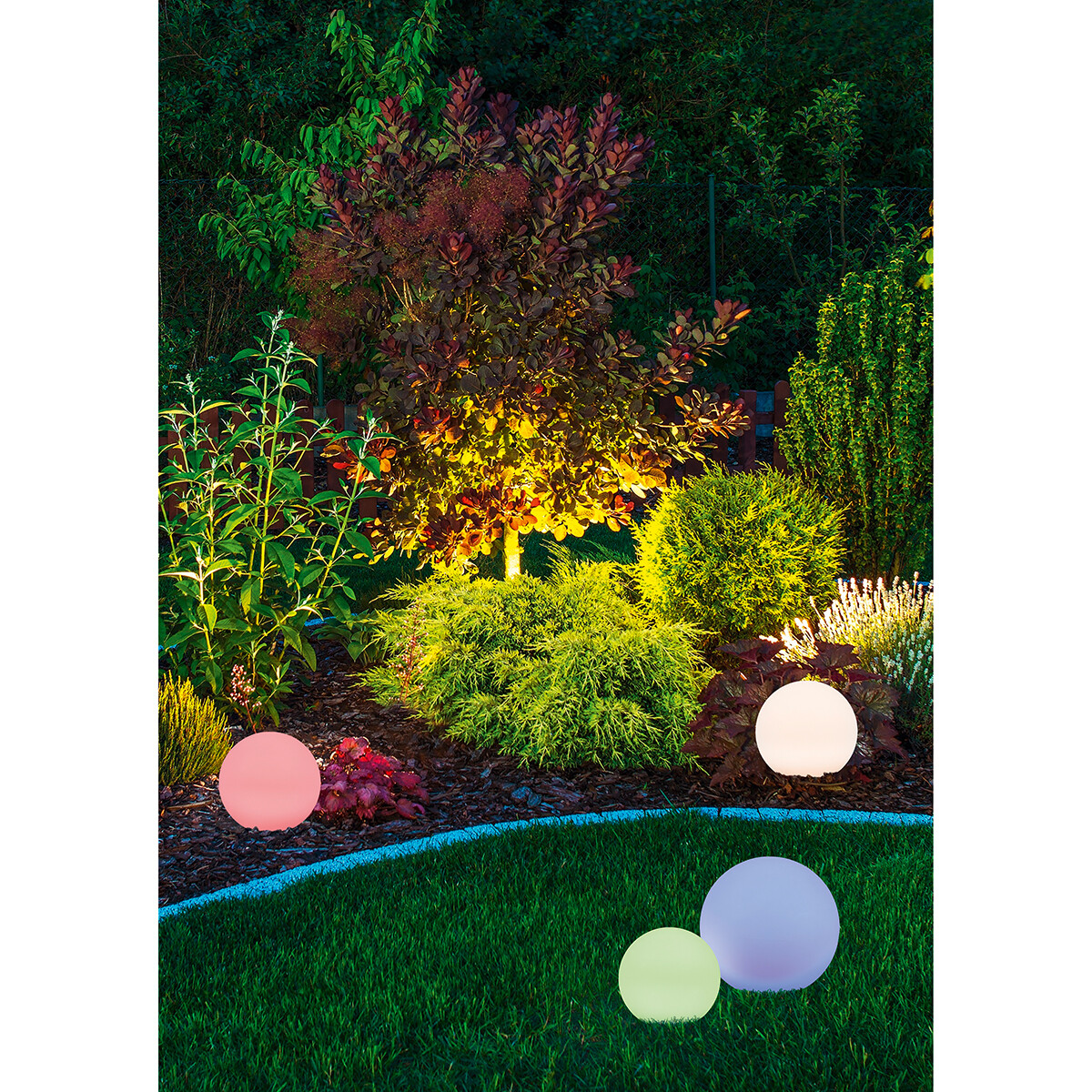 LED Tafellamp met Zonne-energie - Trion Mallo XL - Dag en Nacht Sensor - 5W - Warm Wit 3000K - RGBW - Spatwaterdicht IP44 - Rond - Mat Wit - Kunststof