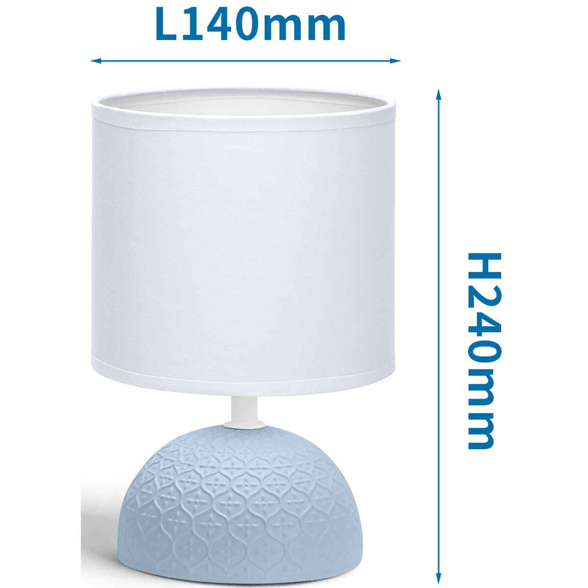 LED Tafellamp - Tafelverlichting - Aigi Conton 1 - E14 Fitting - Rond - Mat Blauw - Keramiek