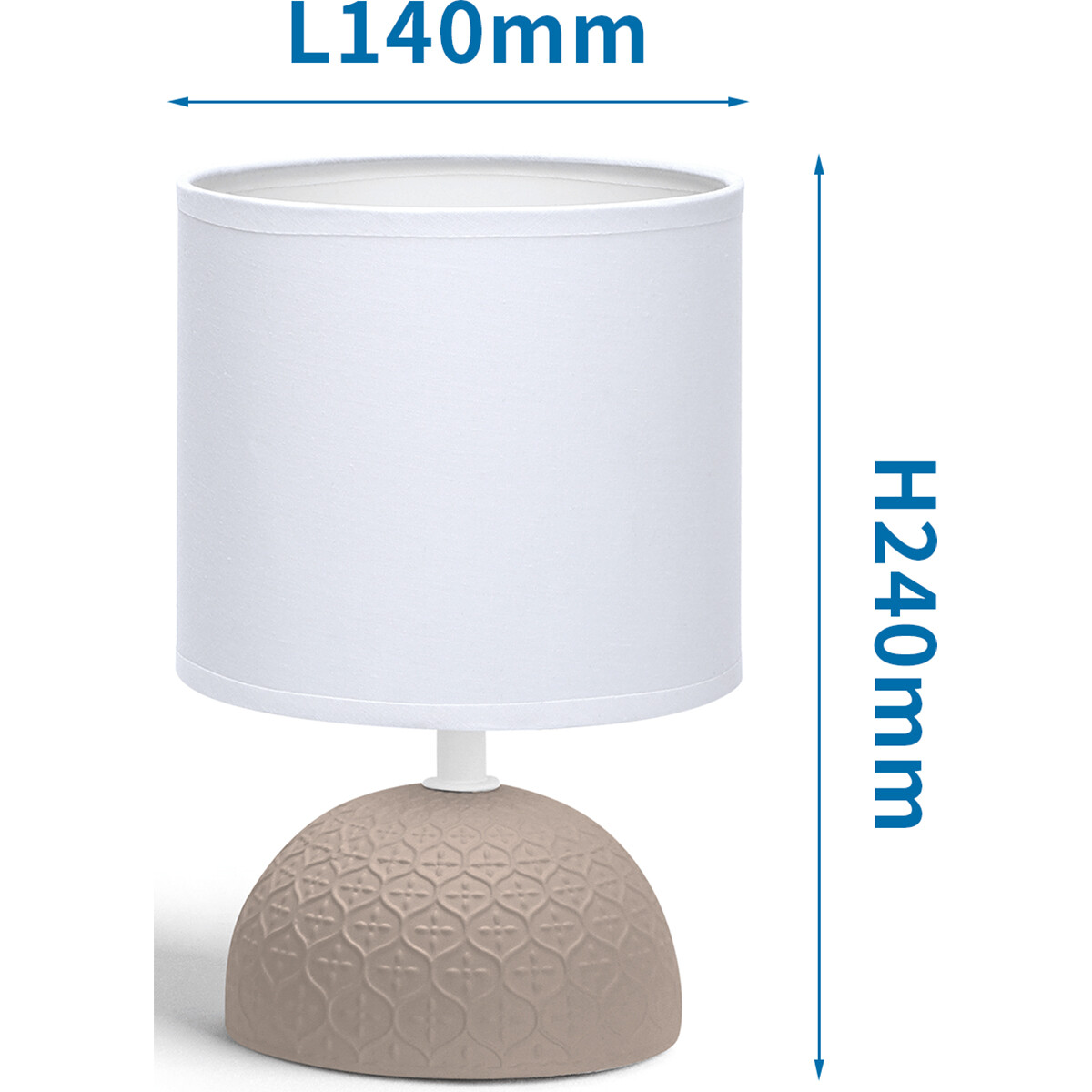 LED Tafellamp - Tafelverlichting - Aigi Conton 1 - E14 Fitting - Rond - Mat Bruin - Keramiek