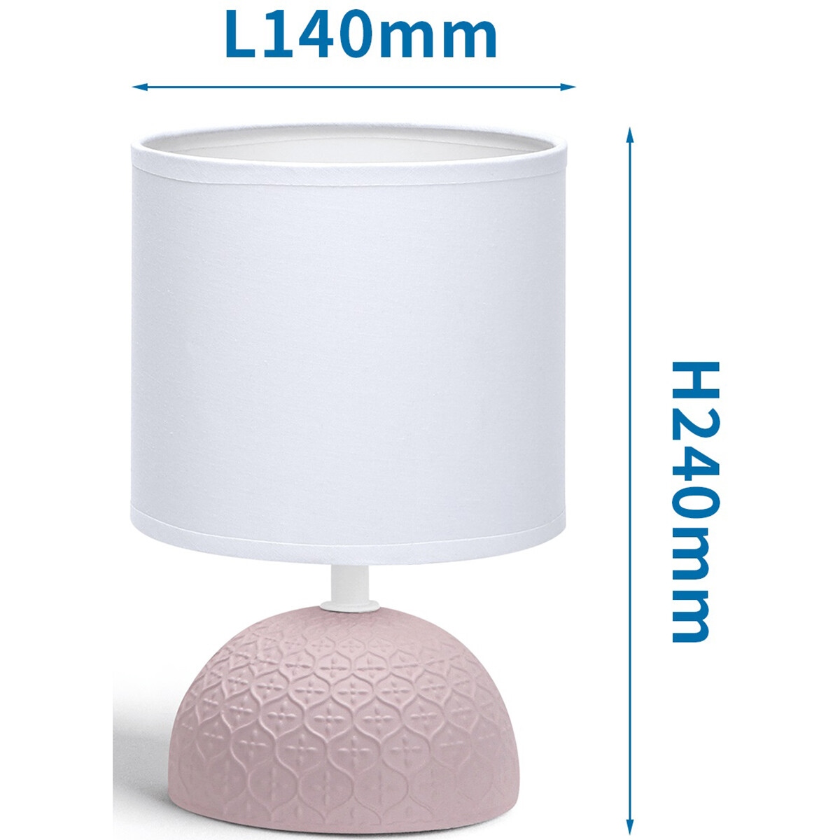 LED Tafellamp - Tafelverlichting - Aigi Conton 1 - E14 Fitting - Rond - Mat Roze - Keramiek