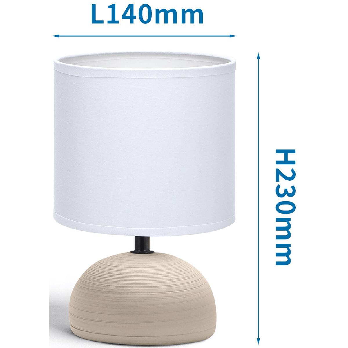 LED Tafellamp - Tafelverlichting - Aigi Conton 2 - E14 Fitting - Rond - Mat Bruin - Keramiek