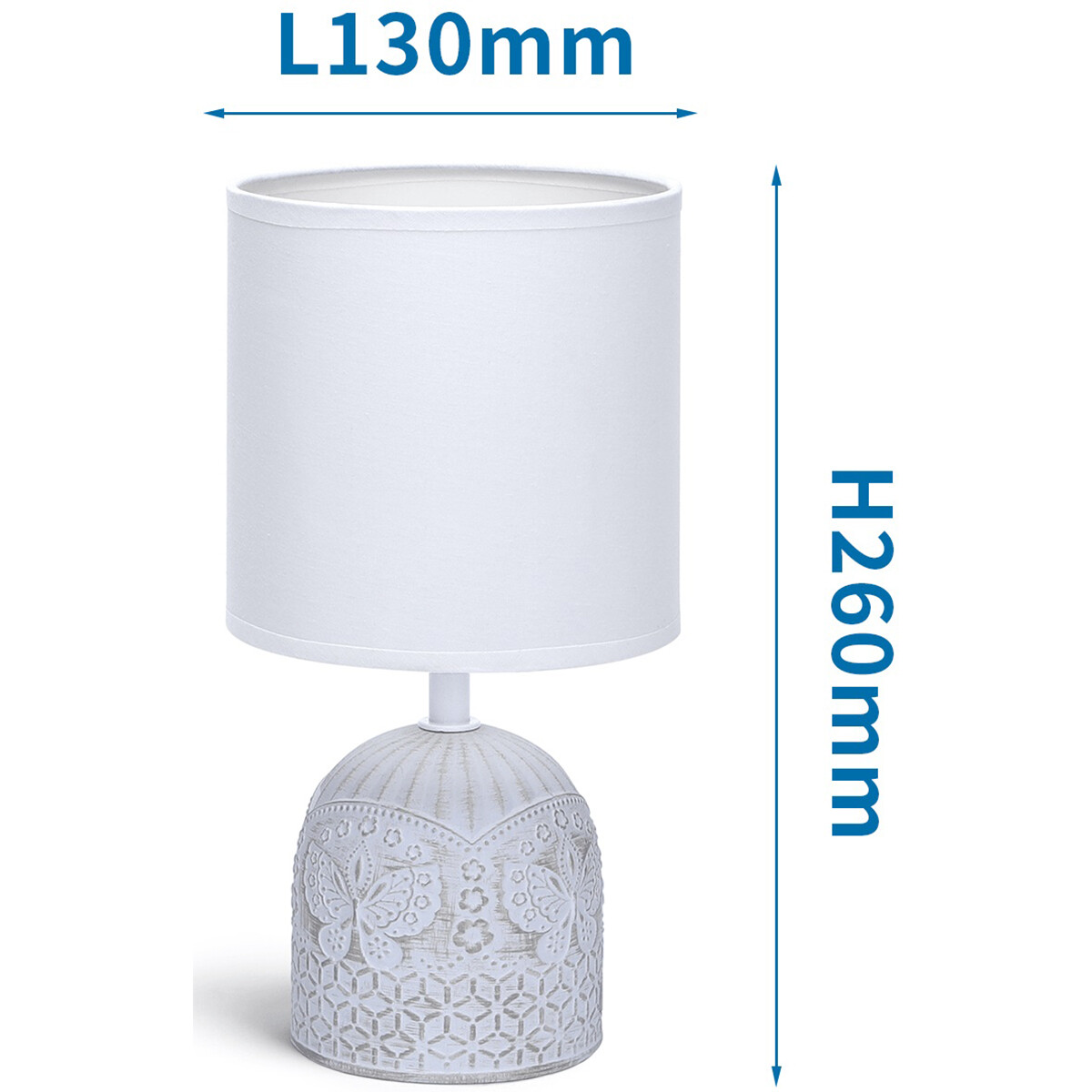 LED Tafellamp - Tafelverlichting - Aigi Cruni - E14 Fitting - Rond - Mat Wit - Keramiek