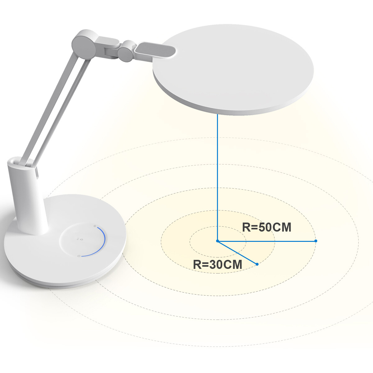 LED Bureaulamp - Tafelverlichting - Aigi Dunno - 18W - Natuurlijk Wit 4000K - Dimbaar - Rond - Mat Wit - Kunststof