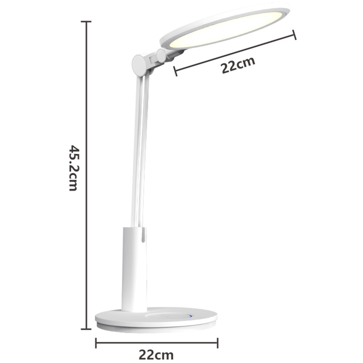 LED Bureaulamp - Tafelverlichting - Aigi Dunno - 18W - Natuurlijk Wit 4000K - Dimbaar - Rond - Mat Wit - Kunststof