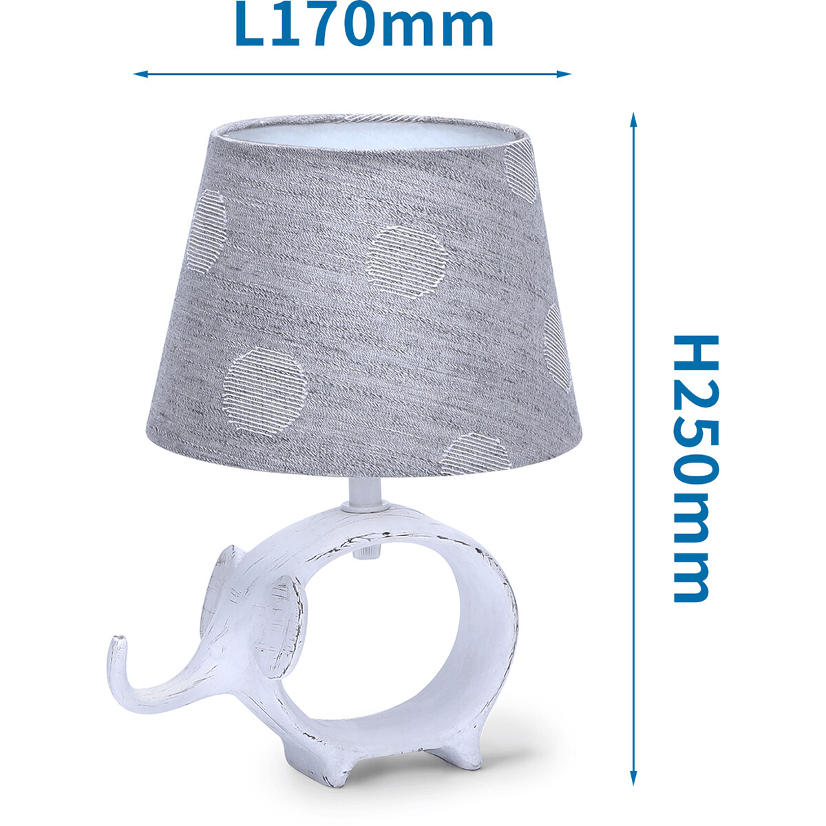 LED Tafellamp - Tafelverlichting - Aigi Nivom - E14 Fitting - Rond - Mat Grijs - Keramiek