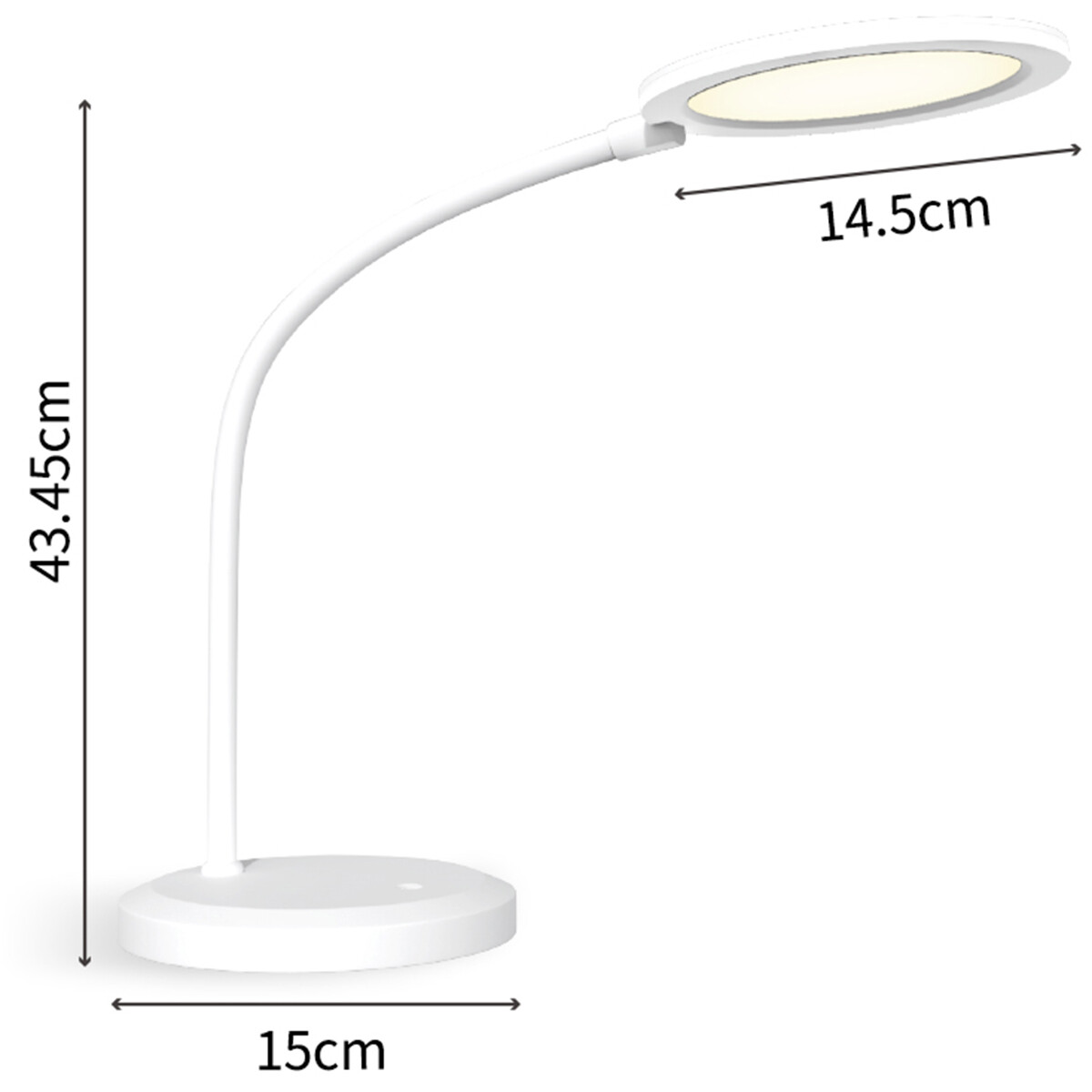 LED Bureaulamp - Tafelverlichting - Aigi Priton - 7W - Natuurlijk Wit 4000K - Dimbaar - Rond - Mat Wit - Kunststof