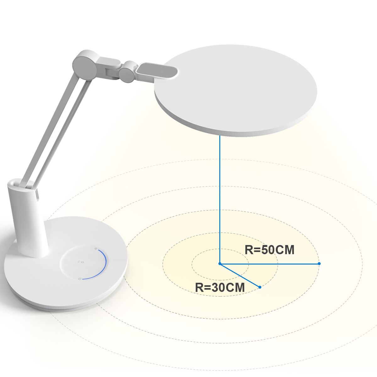 LED Bureaulamp - Tafelverlichting - Aigi Unova - 15W - Natuurlijk Wit 4000K - Dimbaar - Rond - Mat Wit - Kunststof