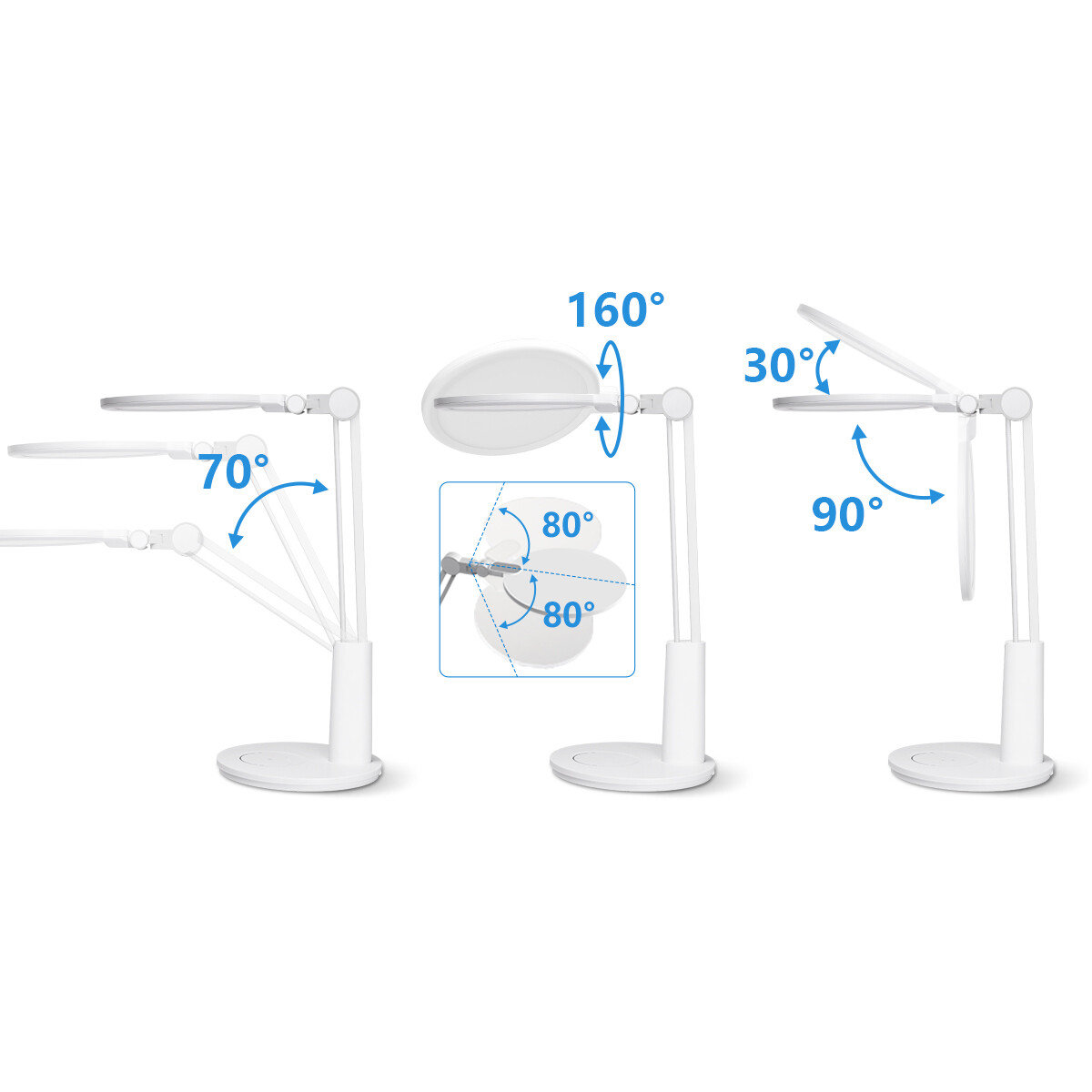 LED Bureaulamp - Tafelverlichting - Aigi Unova - 15W - Natuurlijk Wit 4000K - Dimbaar - Rond - Mat Wit - Kunststof