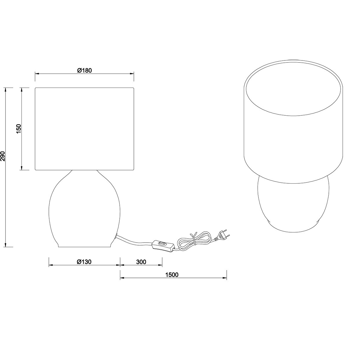 LED Tafellamp - Tafelverlichting - Trion Alev - E14 Fitting - Rond - Grijs - Glas