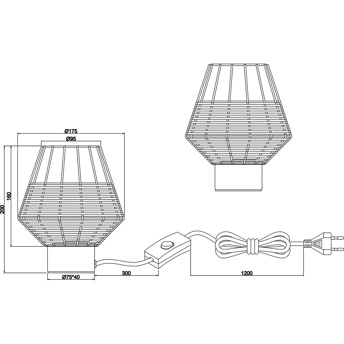 LED Tafellamp - Tafelverlichting - Trion Bera - E27 Fitting - Rond - Bruin - Aluminium