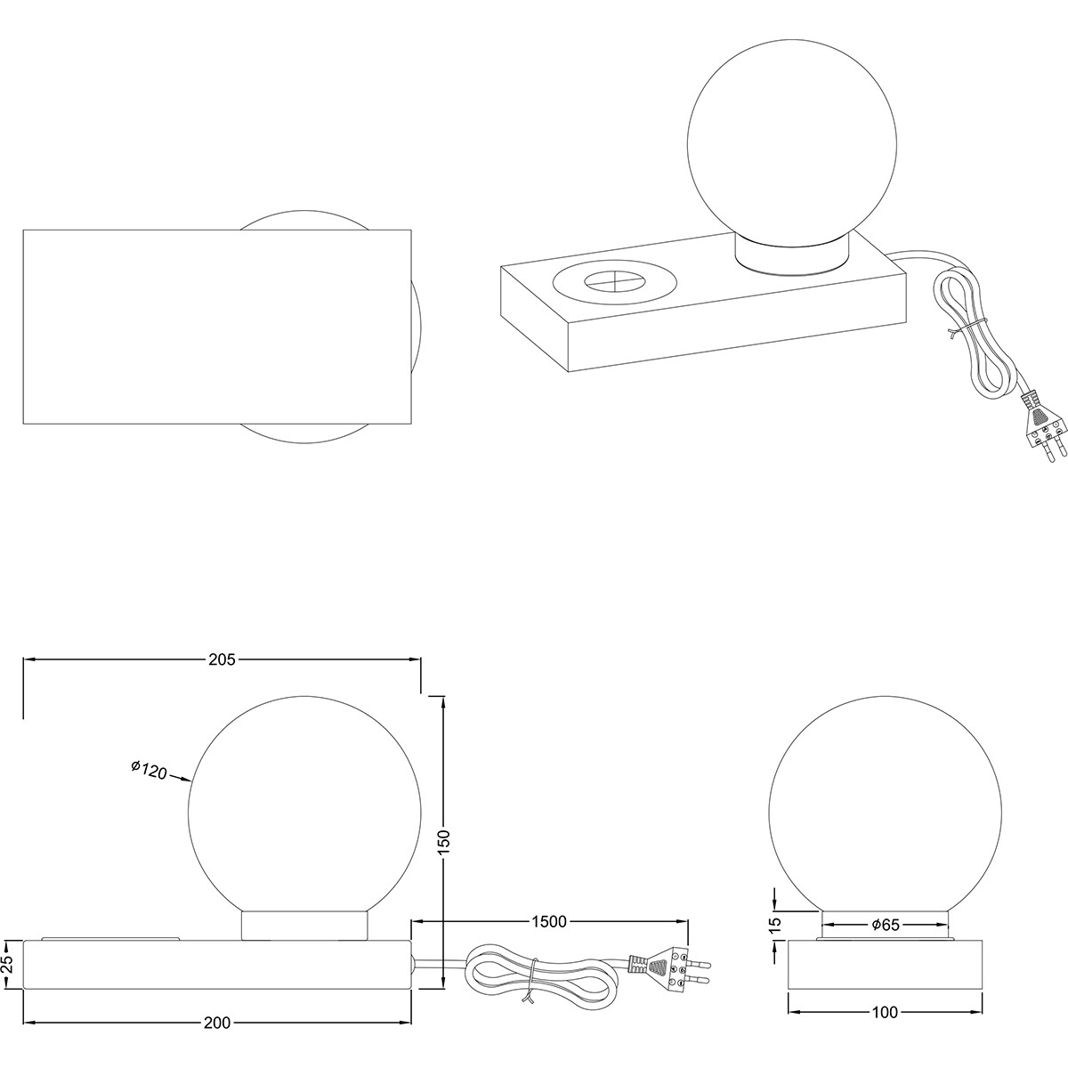 LED Tafellamp - Tafelverlichting - Trion Cobra - E14 Fitting - Rechthoek - Mat Zwart - Aluminium