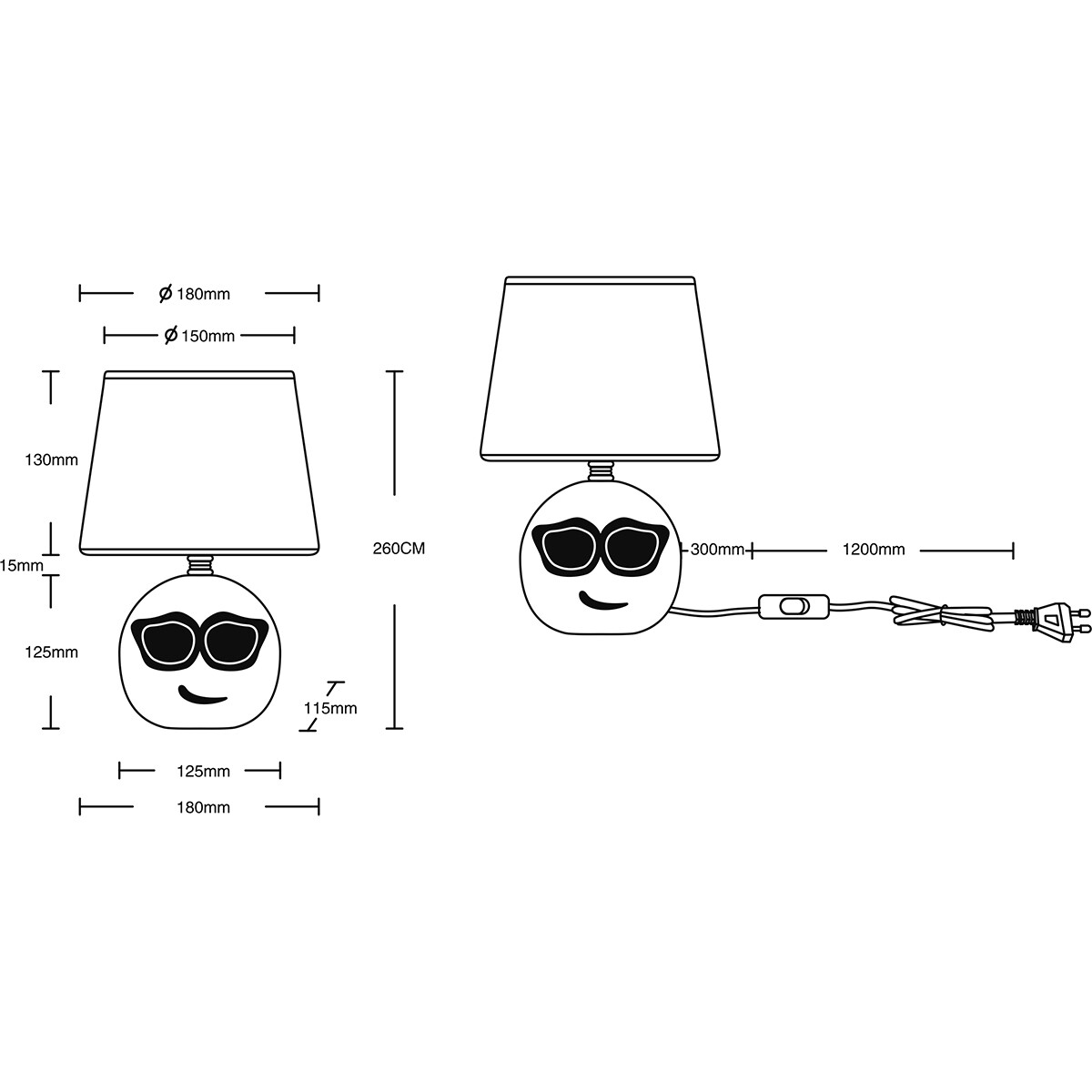 LED Tafellamp - Tafelverlichting - Trion Cooley - E14 Fitting - Rond - Mat Wit - Keramiek