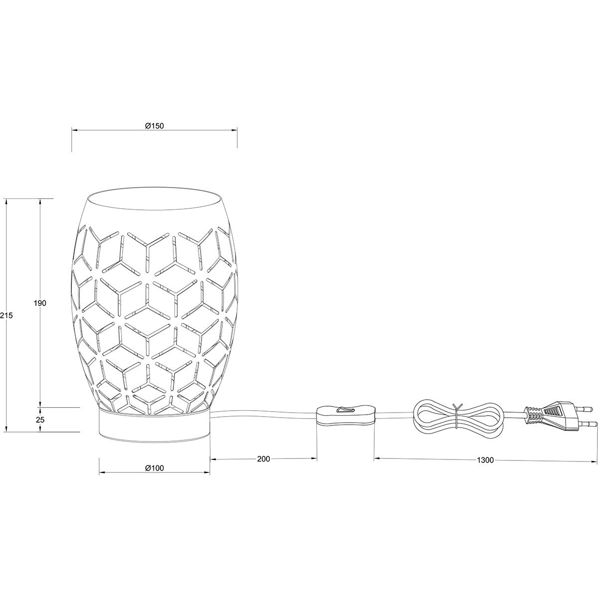 LED Tafellamp - Tafelverlichting - Trion Dabi - E27 Fitting - Rond - Coffee - Metaal