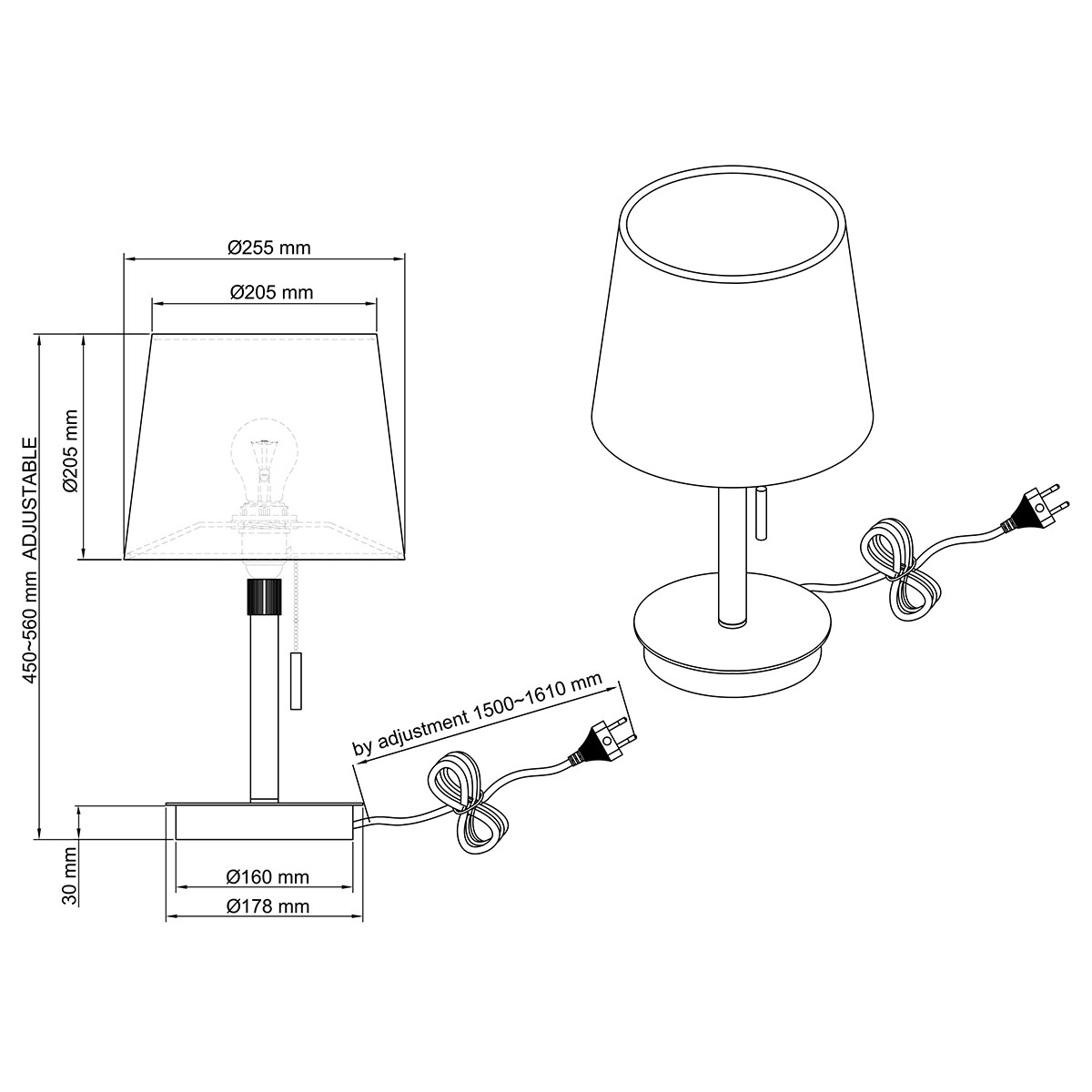 LED Tafellamp - Tafelverlichting - Trion Dyon - E27 Fitting - Rond - Mat Goud - Aluminium