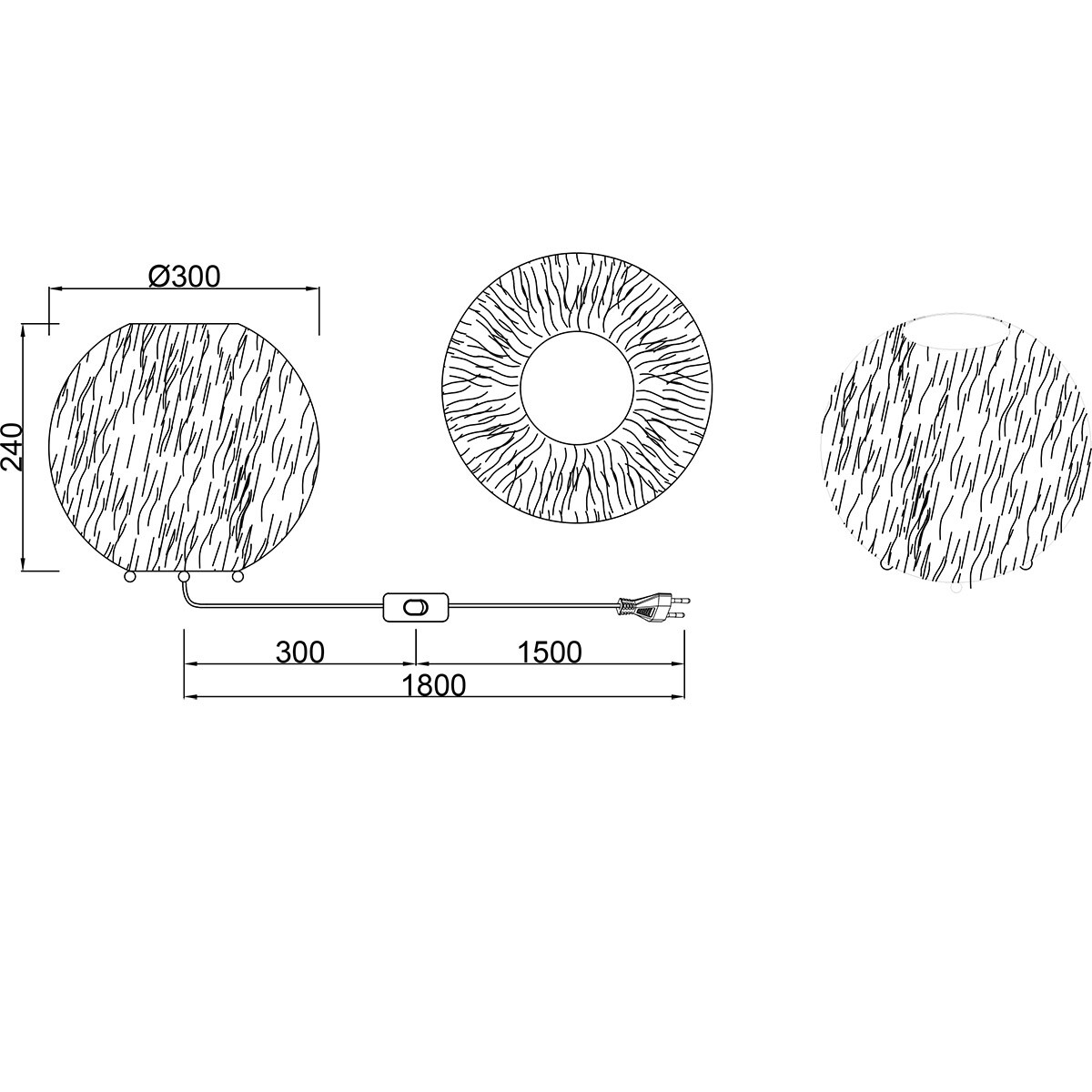 LED Tafellamp - Tafelverlichting - Trion Fluffy - E14 Fitting - Rond - Taupe - Synthetisch Pluche