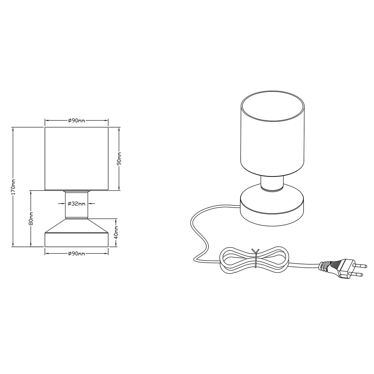 LED Tafellamp - Tafelverlichting - Trion Garlo - E14 Fitting - Rond - Mat Nikkel - Aluminium