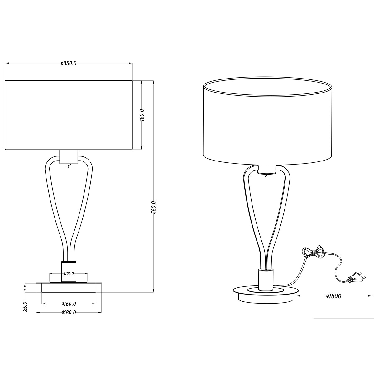 LED Tafellamp - Tafelverlichting - Trion Hilton - E27 Fitting - Rond - Mat Goud - Aluminium