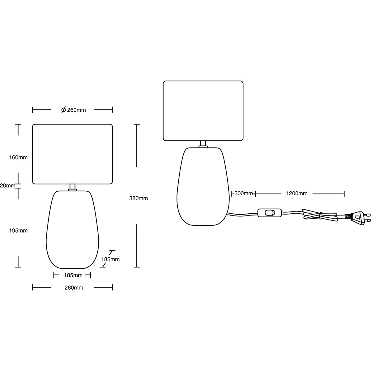 LED Tafellamp - Tafelverlichting - Trion Kalan - E27 Fitting - Rond - Mat Bruin - Keramiek