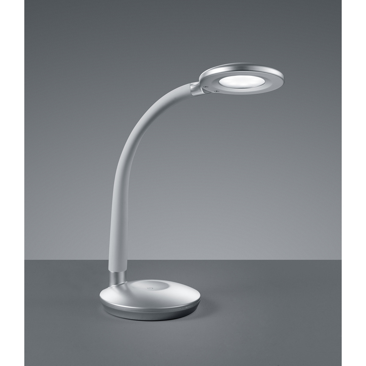 LED Bureaulamp - Tafelverlichting - Trion Kori - 3W - Warm Wit 3000K - Dimbaar - Rond - Mat Titaan - Kunststof